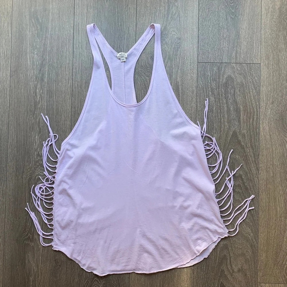 Aritzia Wilfred Tank Top Lilac Purple Fringe Racerback Festival Boho Size XS - Picture 6 of 13